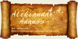 Aleksandar Adamov vizit kartica